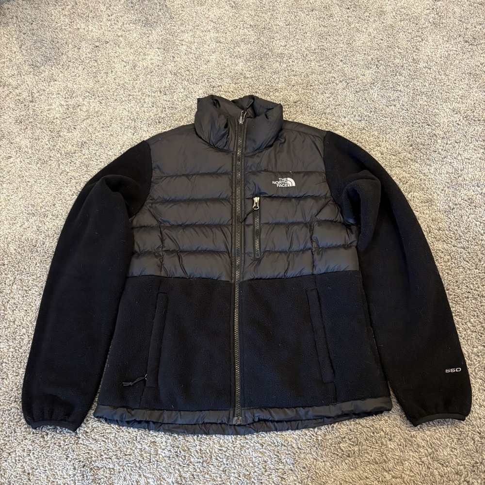 North Face Denali 550 Women's Small Black Polartec Down Zip Jacket Winter *HAIR*